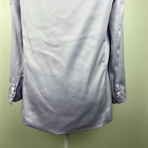 Naked Wardrobe Blazer Jacket Women Extra Small Lavender Satin Open Front Career - Picture 13 of 14